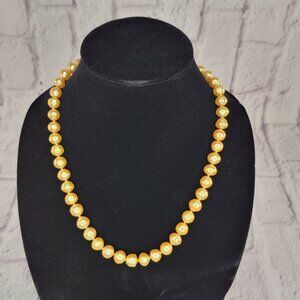 Golden South Sea Pearl Luxe Statement Necklace With Ornate Vermeil Clasp